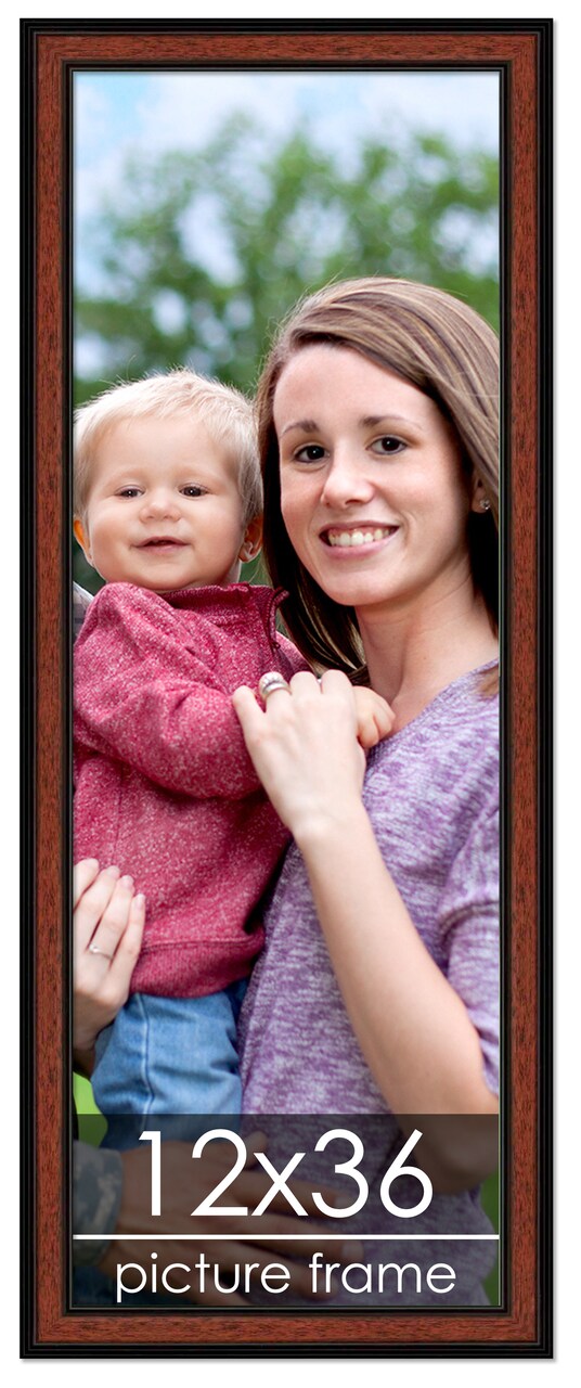 Panoramic Simple Brown Picture Frame - UV Acrylic, Foam Board Backing, Hanging Hardware